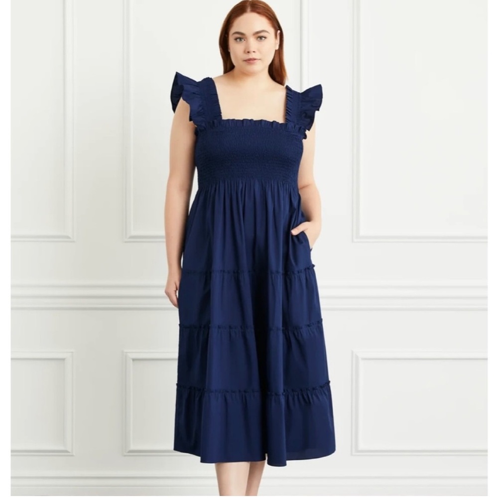 Hill House Home Ellie Nap MIDI Dress in Navy - Picture 1 of 14